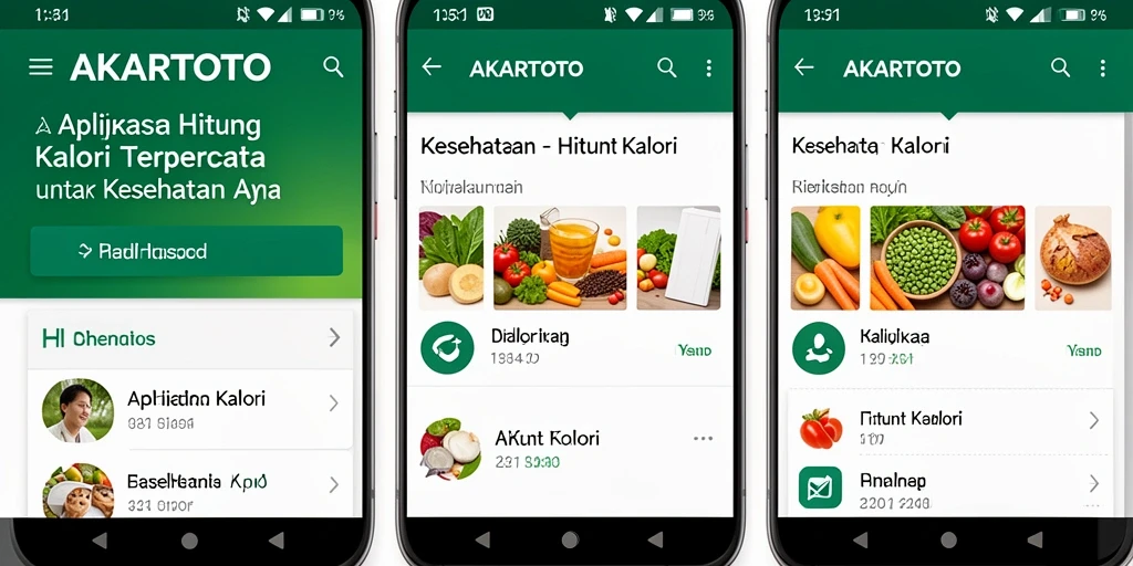 Tampilan antarmuka AKARTOTO yang intuitif dan menarik untuk menghitung kalori.