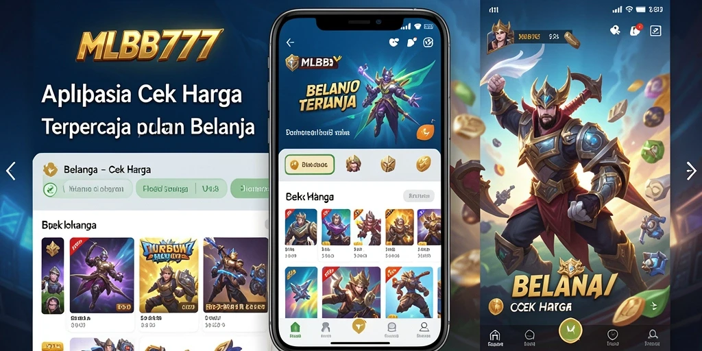 Tampilan antarmuka aplikasi MLBB777 untuk cek harga produk.
