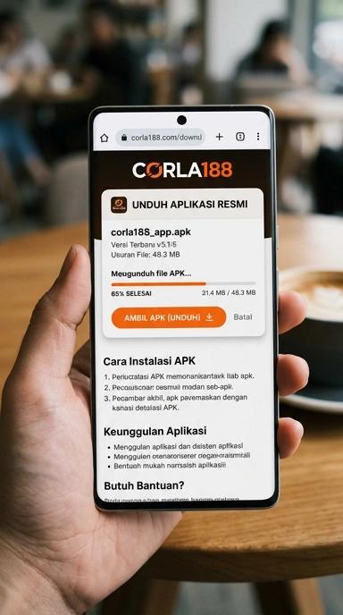 Tampilan halaman APK corla188
